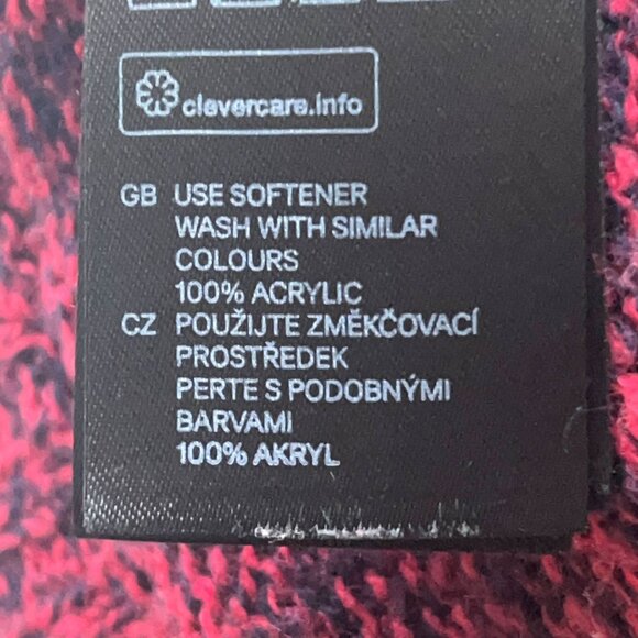 H&M Divided Red Black Marled Knit Sweater Pullover Women's Crew Neck Crop Top S - Picture 6 of 7